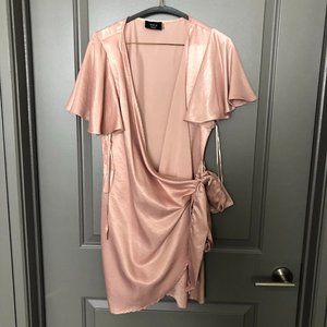 Vici Collection satin mini wrap dress